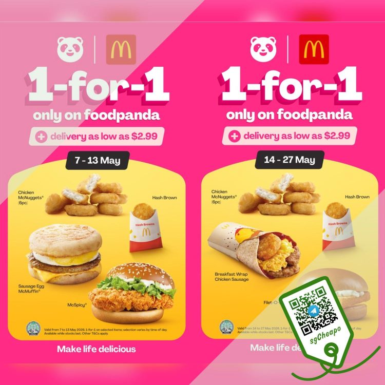 McDonald's - 1 FOR 1 McDonald's - sgCheapo
