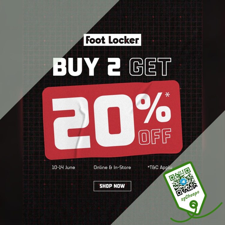 Foot Locker - Buy 2 Get 20% Off Shoes - sgCheapo