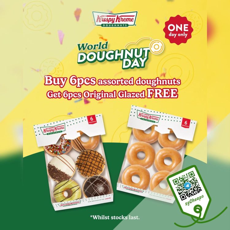 Krispy Kreme - Buy 6 Doughnuts Get 6 Original Glazed FREE - sgCheapo