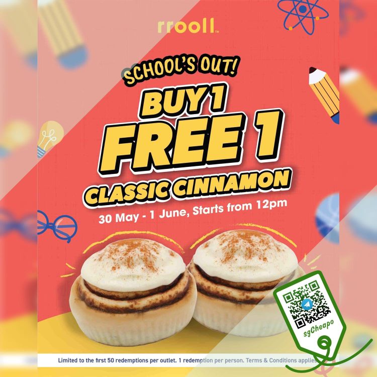rrooll - Buy 1 Get 1 FREE Classic Cinnamon Roll - sgCheapo