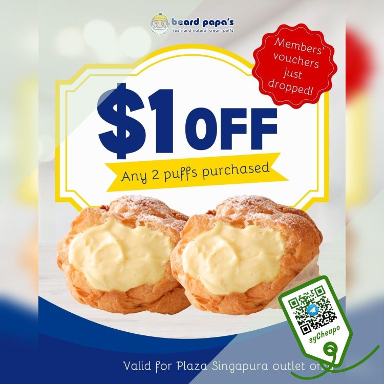 Beard Papa's - $1 OFF Any 2 Cream Puffs - sgCheapo