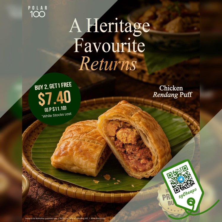 Polar Puffs & Cakes - Buy 2 Get 1 FREE Chicken Rendang Puff - sgCheapo