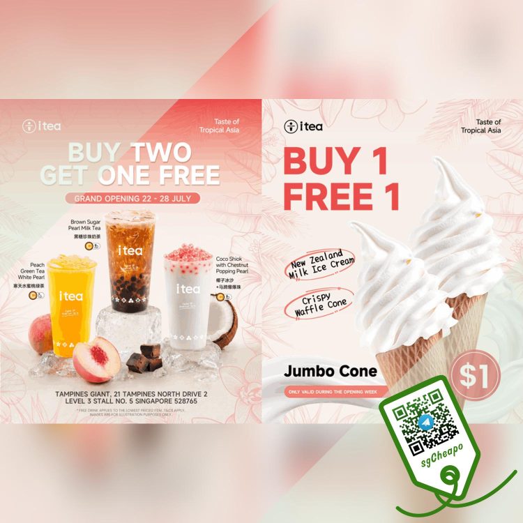 iTEA - Buy 2 Drinks Get 1 FREE - sgCheapo