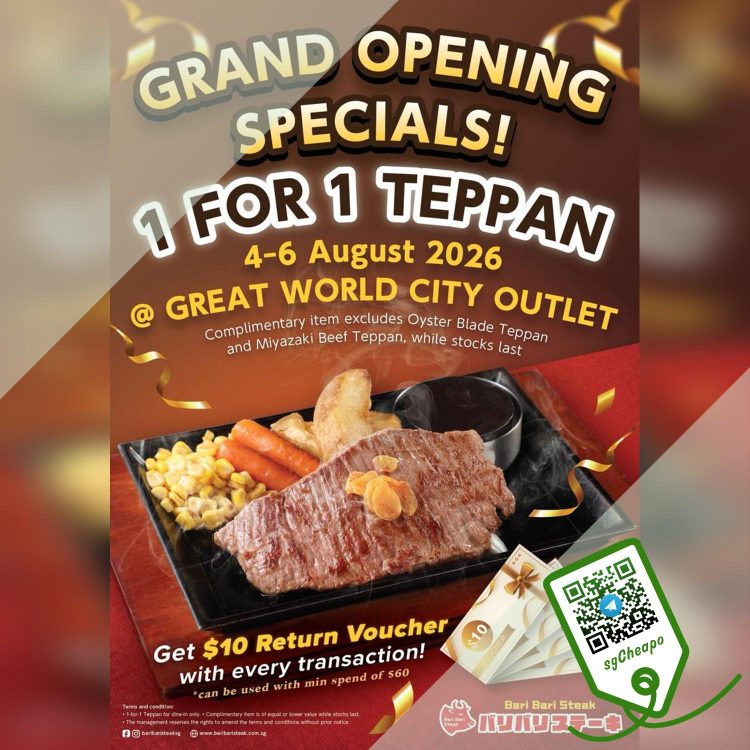 Bari Bari Steak - 1-FOR-1 Teppan - sgCheapo