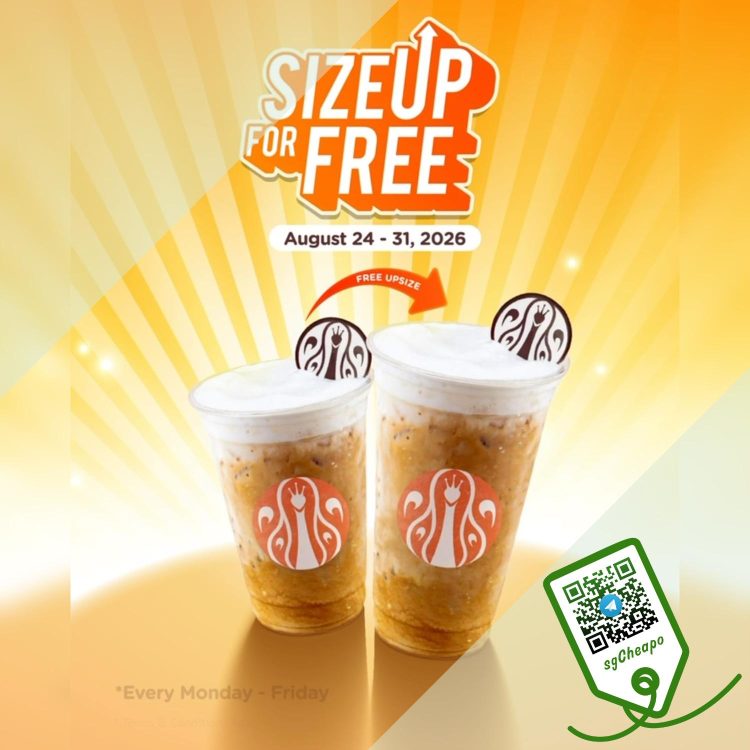 JCO Donuts & Coffee - FREE Upsize - sgCheapo