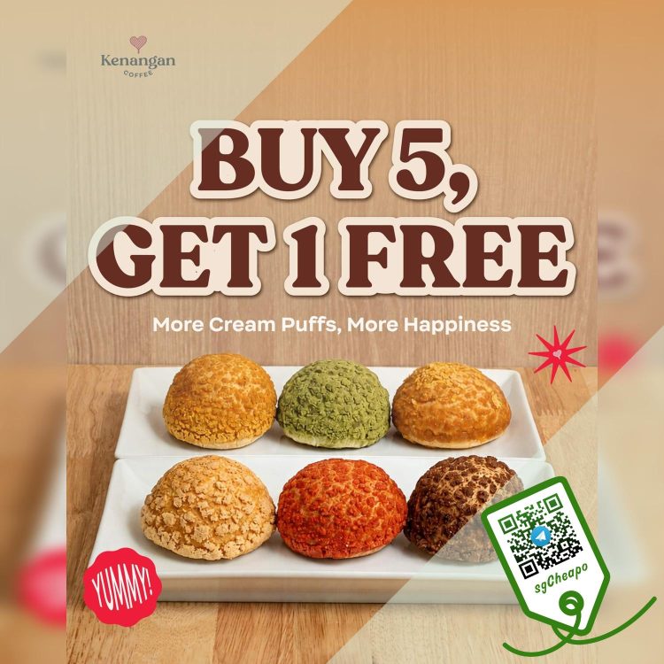Kenangan Coffee - Buy 5 Cream Puffs Get 1 FREE - sgCheapo