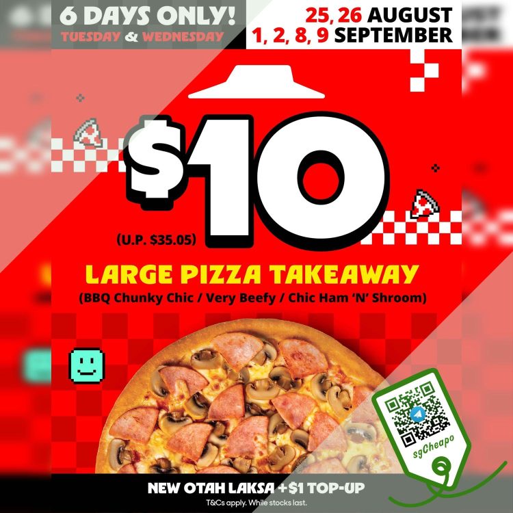 Pizza Hut - $10 Large Pan Pizzas - sgCheapo