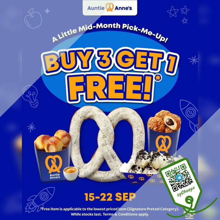 Auntie Anne's - Buy 3 Get 1 FREE Auntie Anne's - sgCheapo
