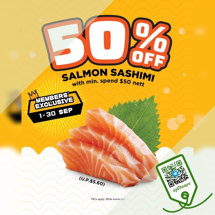 Genki Sushi - 50% OFF Salmon Sashimi - sgCheapo
