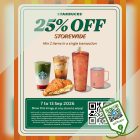 Starbucks - 25% OFF Storewide - sgCheapo
