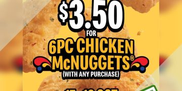 McDonald's - 6Pc Of Chicken Mcnuggets FOR $3.50 - sgCheapo