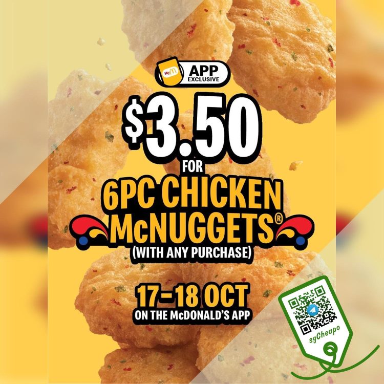 McDonald's - 6Pc Of Chicken Mcnuggets FOR $3.50 - sgCheapo