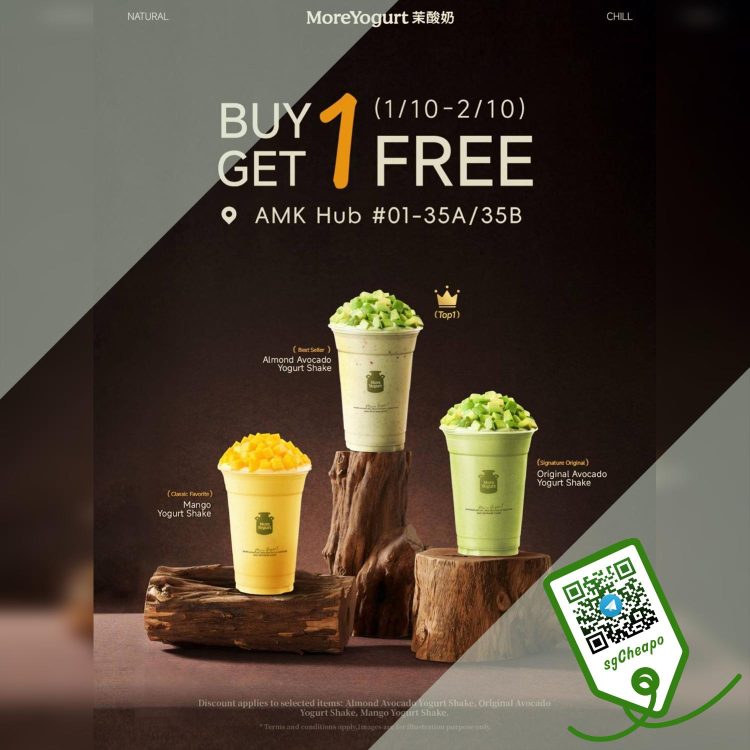 More Yogurt - Buy 1 Get 1 FREE On Selected Yogurt Shakes - sgCheapo