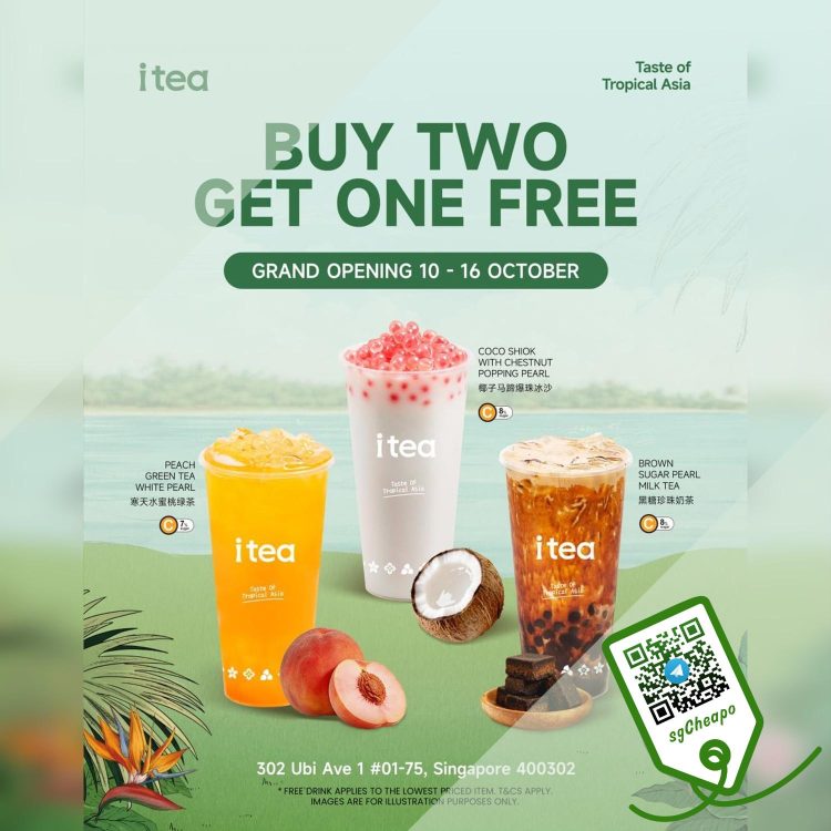 iTEA - Buy 2 Drinks Get 1 FREE - sgCheapo